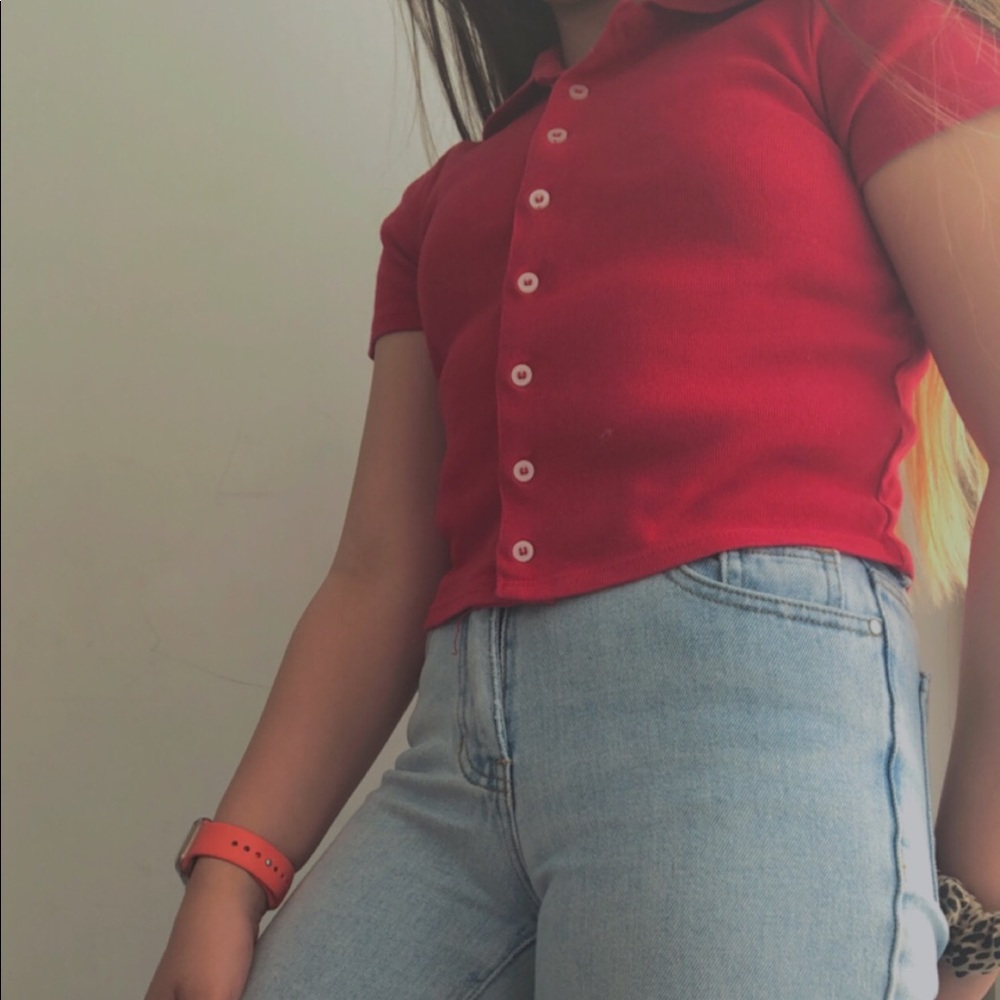 Red Caroline Crop Top